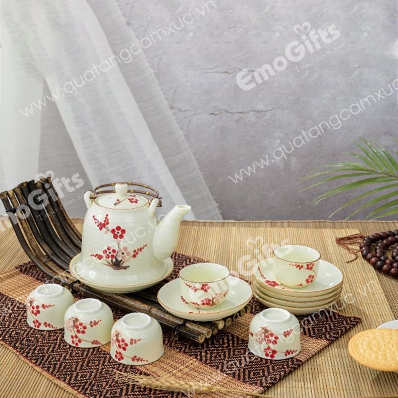 BỘ TRÀ SỨ BÁT TRÀNG VẼ HOA VĂN BT01