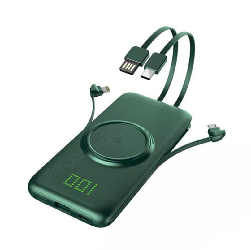 Pin sạc ko dây kèm nhiều đầu cáp sạc