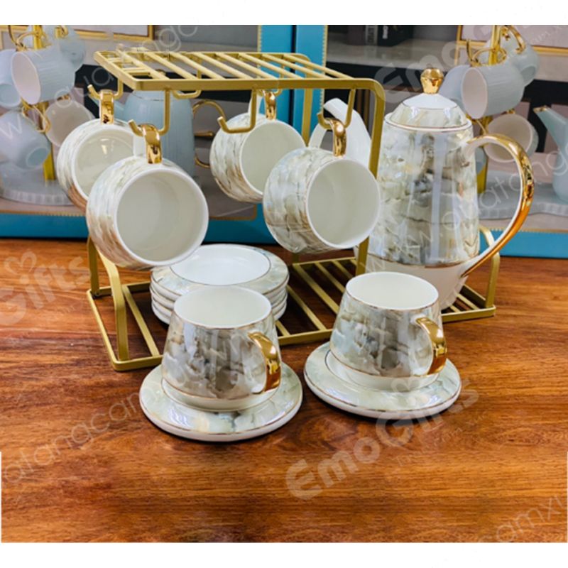 Bộ ấm chén sứ sương vân đá 